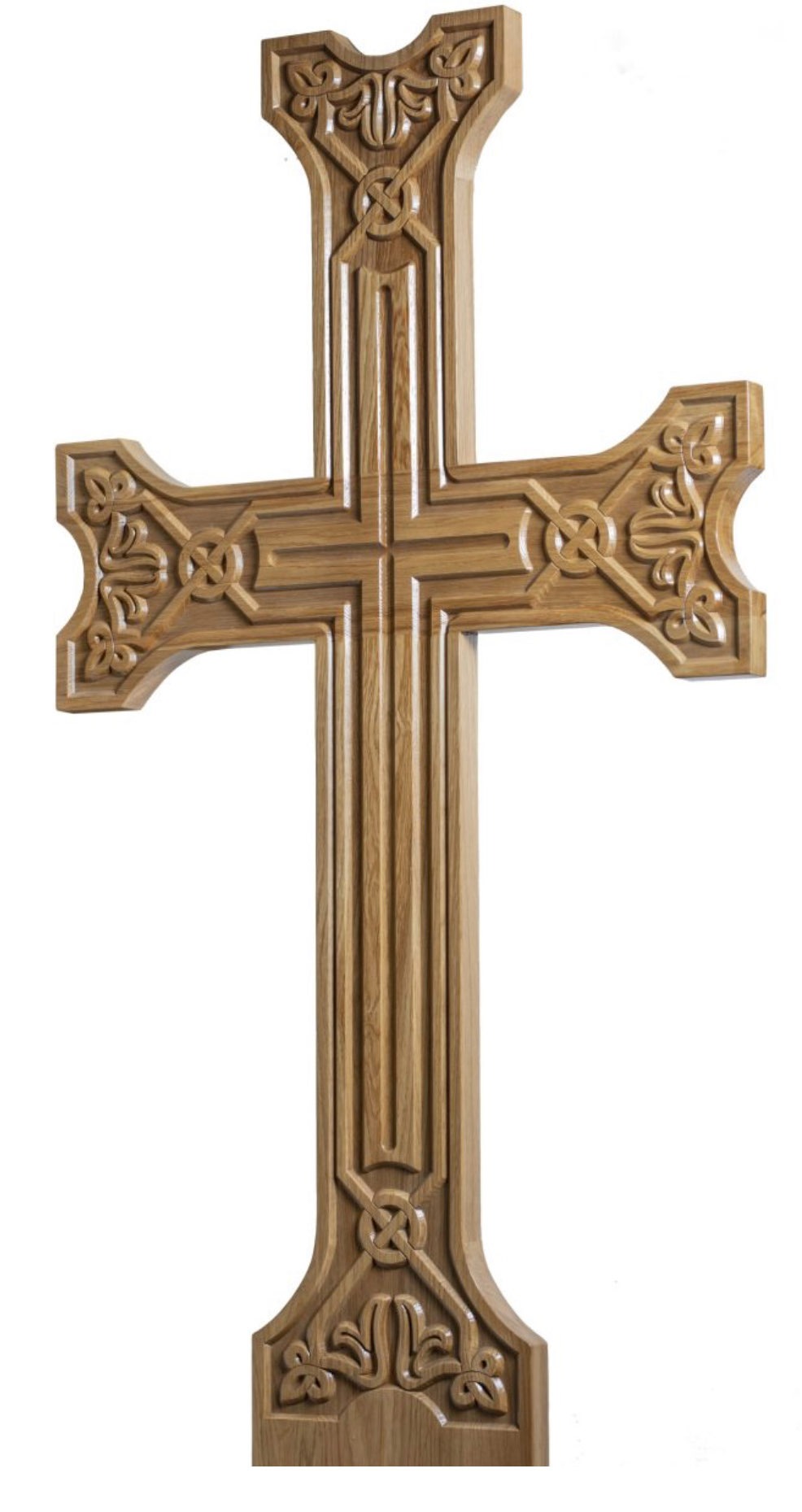 Крест на могилу дубовый «Хачкар»
