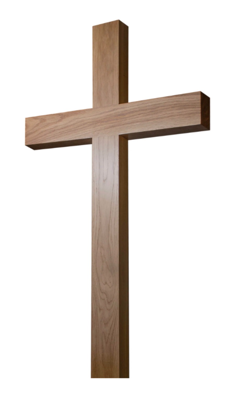 Крест на могилу дубовый прямой «Католический»