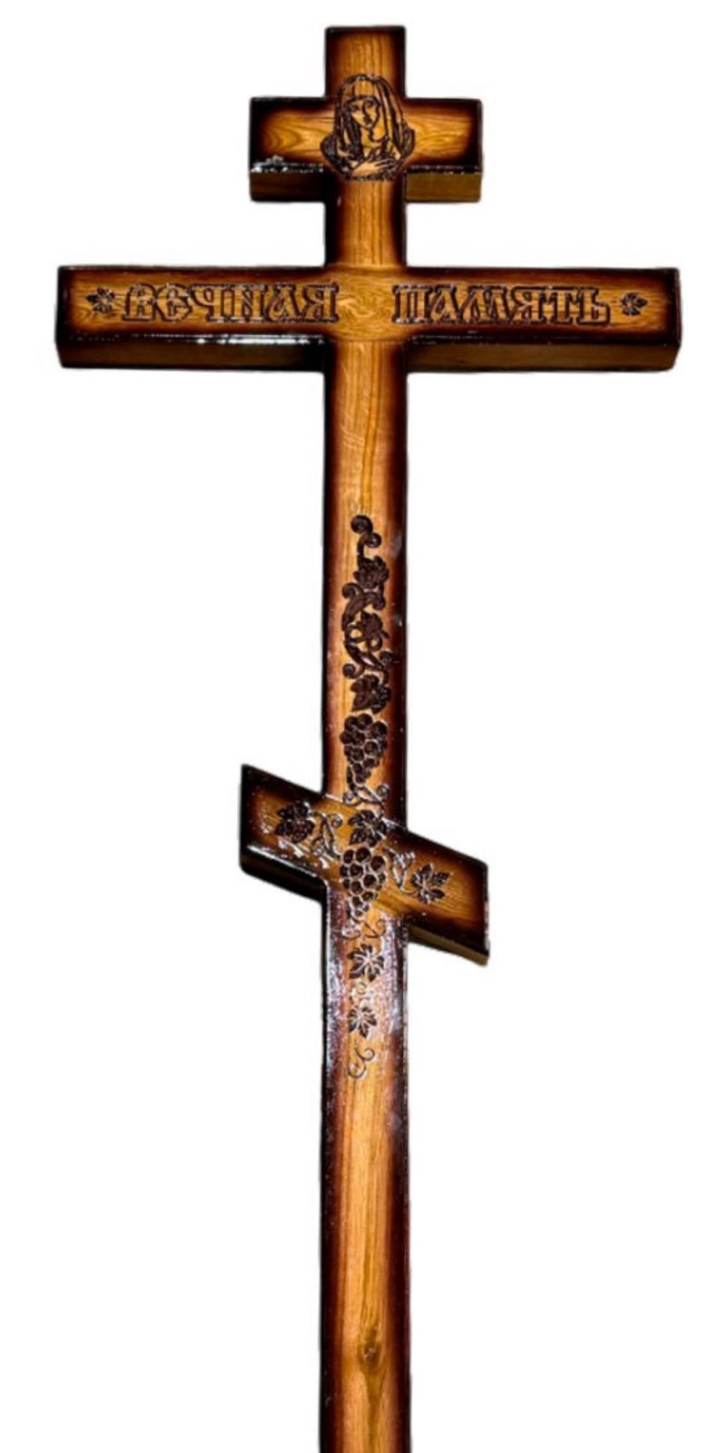 Крест на могилу дубовый прямой «Дева-Лоза»